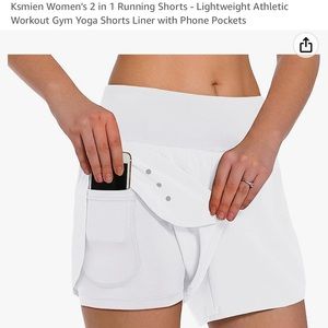 White Amazon Running Shorts NWOT